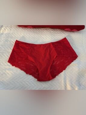 PINK Victoria's Secret Red Lace Bikini Panty